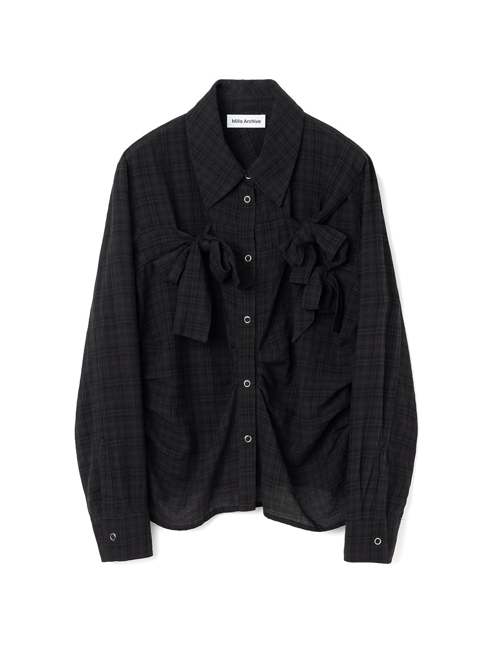 Ribbon Tie Shirt [Black]